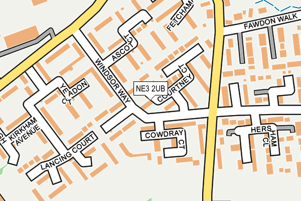 NE3 2UB map - OS OpenMap – Local (Ordnance Survey)