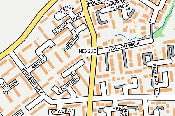 NE3 2UE map - OS OpenMap – Local (Ordnance Survey)