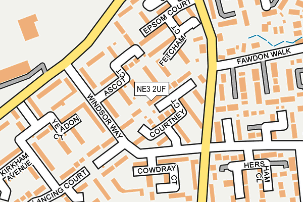 NE3 2UF map - OS OpenMap – Local (Ordnance Survey)