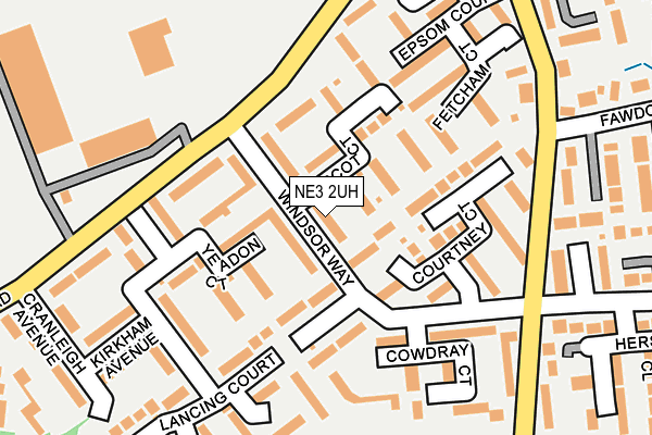 NE3 2UH map - OS OpenMap – Local (Ordnance Survey)