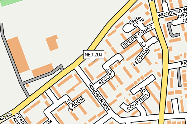 NE3 2UJ map - OS OpenMap – Local (Ordnance Survey)