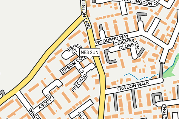 NE3 2UN map - OS OpenMap – Local (Ordnance Survey)