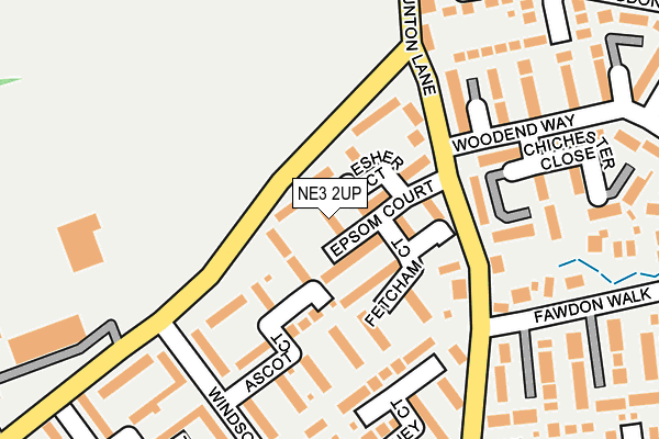 NE3 2UP map - OS OpenMap – Local (Ordnance Survey)