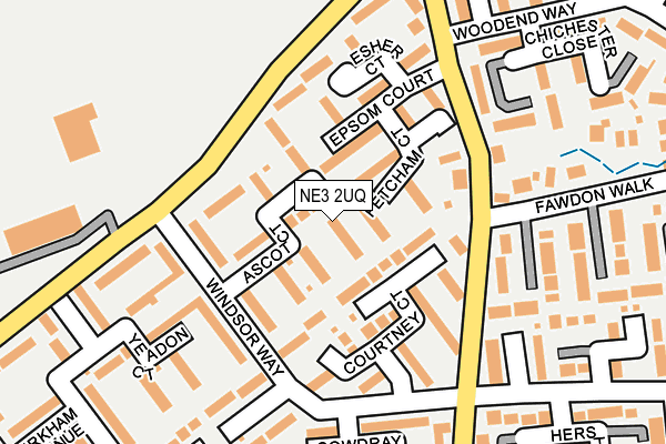 NE3 2UQ map - OS OpenMap – Local (Ordnance Survey)