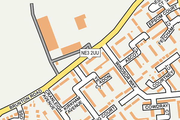 NE3 2UU map - OS OpenMap – Local (Ordnance Survey)