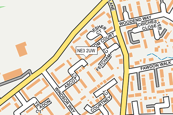 NE3 2UW map - OS OpenMap – Local (Ordnance Survey)
