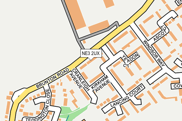 NE3 2UX map - OS OpenMap – Local (Ordnance Survey)