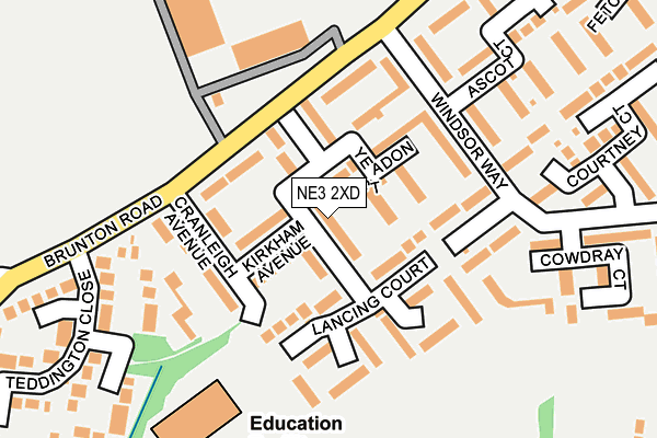 NE3 2XD map - OS OpenMap – Local (Ordnance Survey)