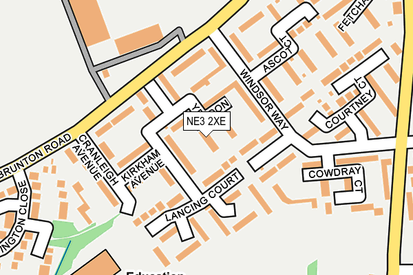 NE3 2XE map - OS OpenMap – Local (Ordnance Survey)