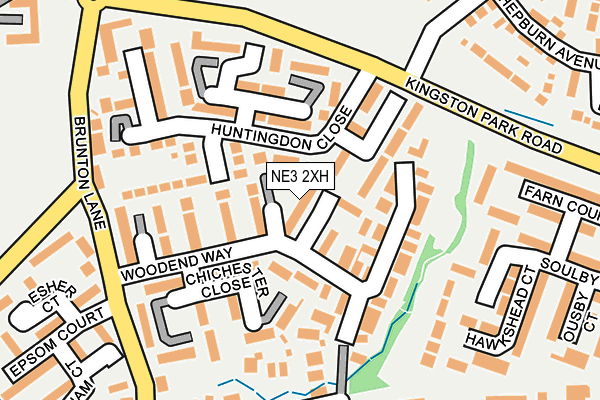 NE3 2XH map - OS OpenMap – Local (Ordnance Survey)