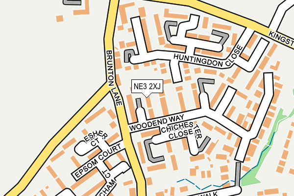 NE3 2XJ map - OS OpenMap – Local (Ordnance Survey)