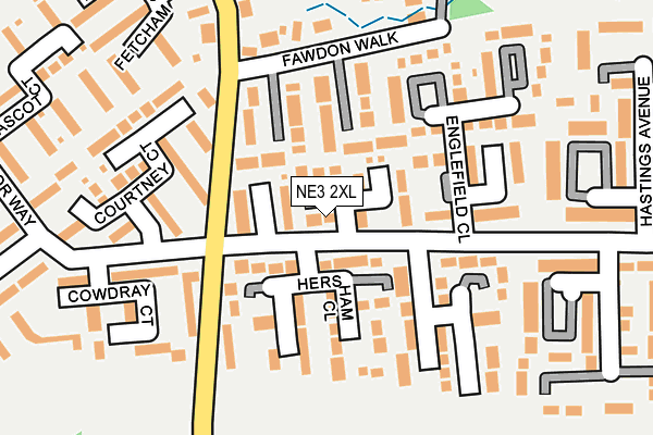NE3 2XL map - OS OpenMap – Local (Ordnance Survey)