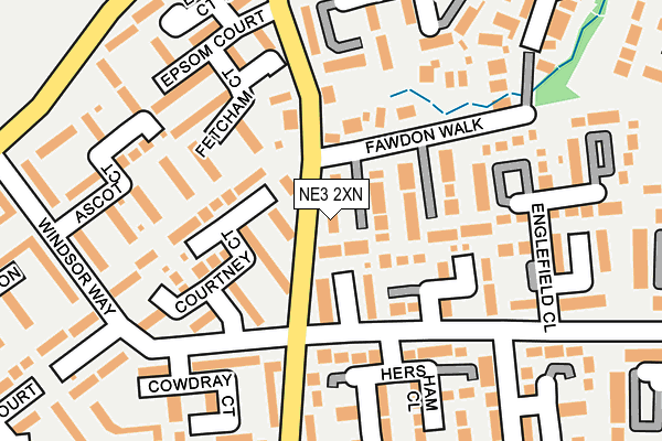 NE3 2XN map - OS OpenMap – Local (Ordnance Survey)