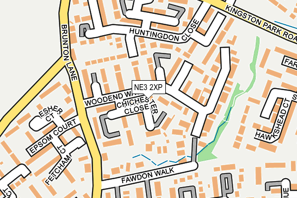 NE3 2XP map - OS OpenMap – Local (Ordnance Survey)