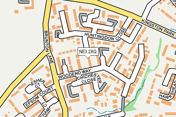 NE3 2XQ map - OS OpenMap – Local (Ordnance Survey)
