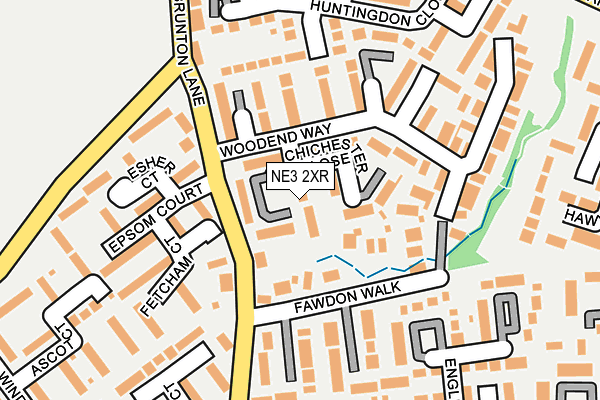 NE3 2XR map - OS OpenMap – Local (Ordnance Survey)