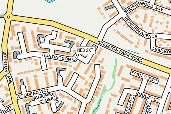 NE3 2XT map - OS OpenMap – Local (Ordnance Survey)