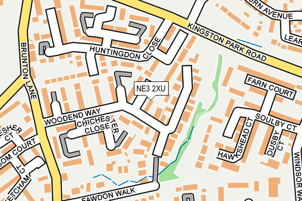 NE3 2XU map - OS OpenMap – Local (Ordnance Survey)