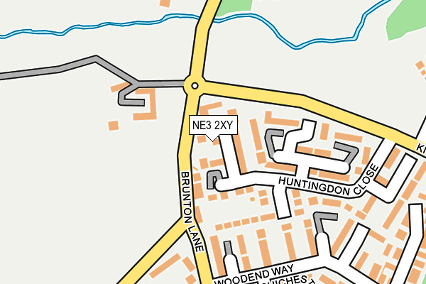 NE3 2XY map - OS OpenMap – Local (Ordnance Survey)