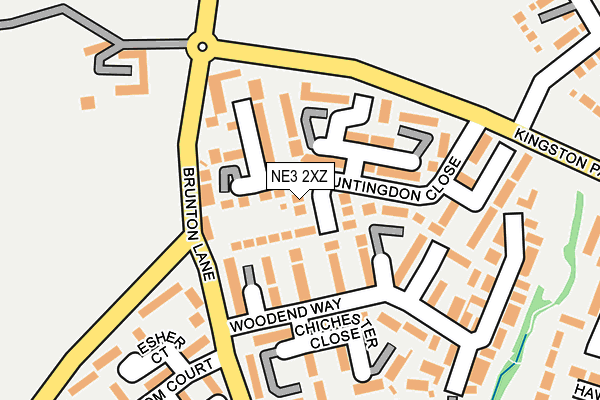 NE3 2XZ map - OS OpenMap – Local (Ordnance Survey)