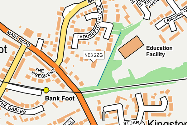 NE3 2ZG map - OS OpenMap – Local (Ordnance Survey)