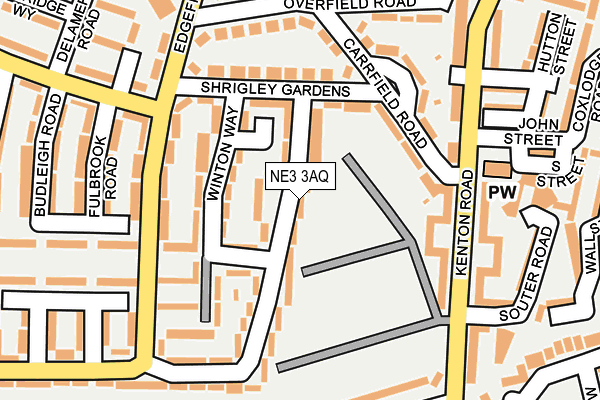 NE3 3AQ map - OS OpenMap – Local (Ordnance Survey)