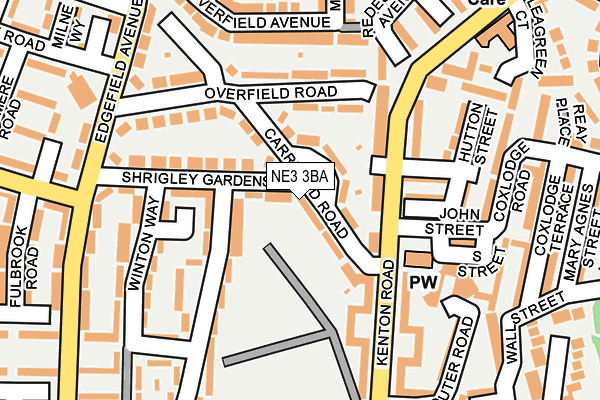 NE3 3BA map - OS OpenMap – Local (Ordnance Survey)