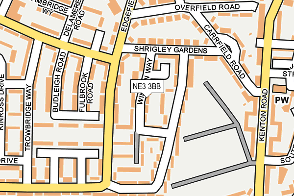 NE3 3BB map - OS OpenMap – Local (Ordnance Survey)