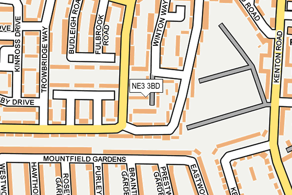 NE3 3BD map - OS OpenMap – Local (Ordnance Survey)