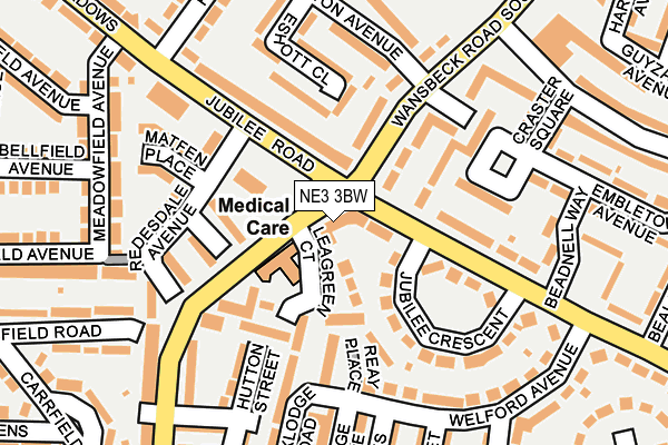 NE3 3BW map - OS OpenMap – Local (Ordnance Survey)