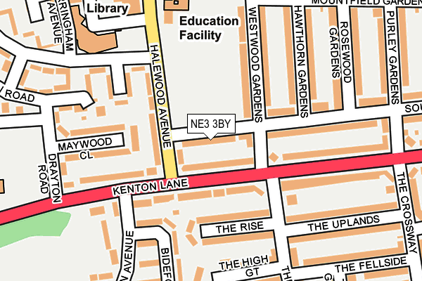 NE3 3BY map - OS OpenMap – Local (Ordnance Survey)