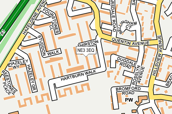 NE3 3EQ map - OS OpenMap – Local (Ordnance Survey)
