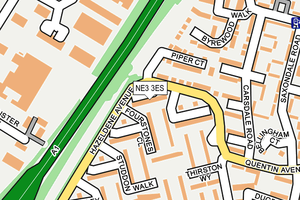 NE3 3ES map - OS OpenMap – Local (Ordnance Survey)