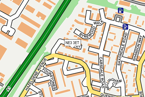 NE3 3ET map - OS OpenMap – Local (Ordnance Survey)