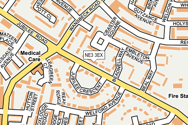 NE3 3EX map - OS OpenMap – Local (Ordnance Survey)