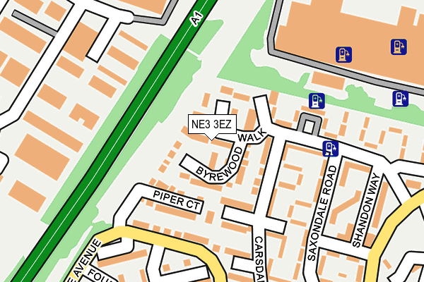 NE3 3EZ map - OS OpenMap – Local (Ordnance Survey)