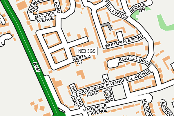 NE3 3GS map - OS OpenMap – Local (Ordnance Survey)