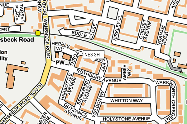 NE3 3HT map - OS OpenMap – Local (Ordnance Survey)