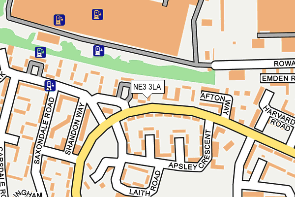 NE3 3LA map - OS OpenMap – Local (Ordnance Survey)