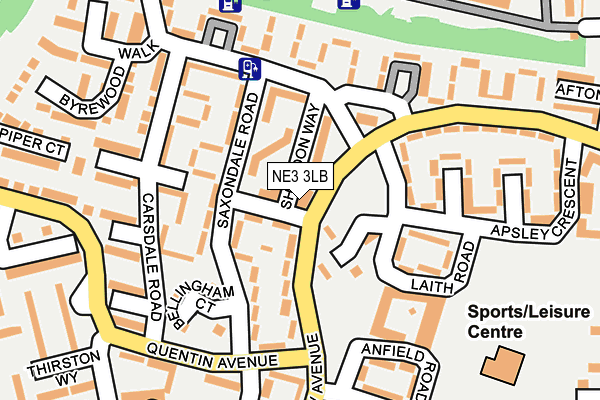 NE3 3LB map - OS OpenMap – Local (Ordnance Survey)