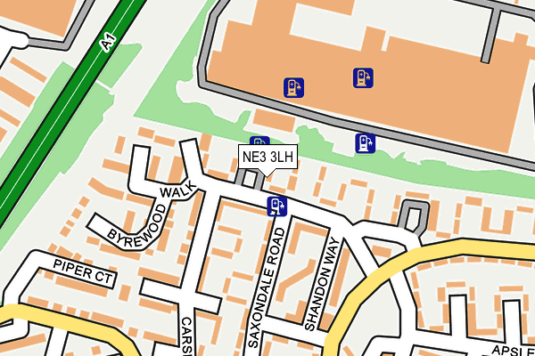 NE3 3LH map - OS OpenMap – Local (Ordnance Survey)