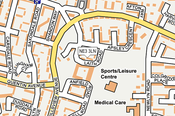 NE3 3LN map - OS OpenMap – Local (Ordnance Survey)