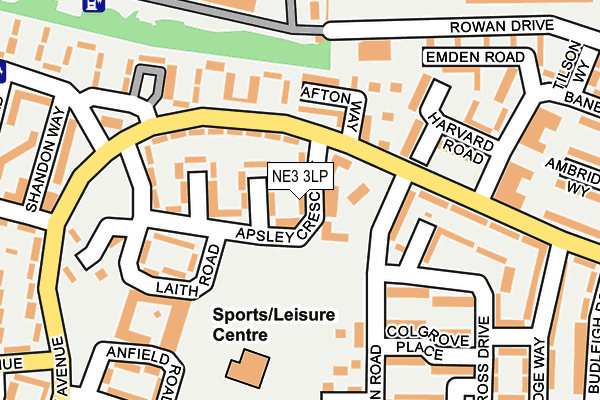 NE3 3LP map - OS OpenMap – Local (Ordnance Survey)