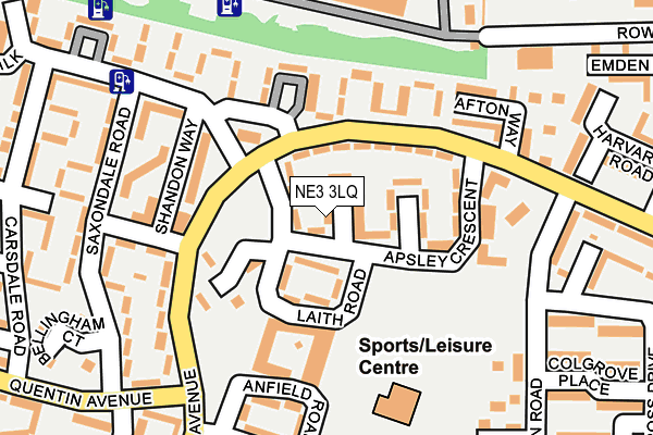 NE3 3LQ map - OS OpenMap – Local (Ordnance Survey)