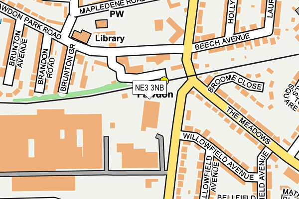 NE3 3NB map - OS OpenMap – Local (Ordnance Survey)