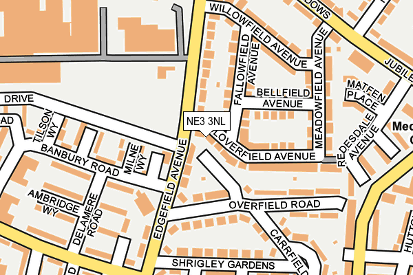 NE3 3NL map - OS OpenMap – Local (Ordnance Survey)