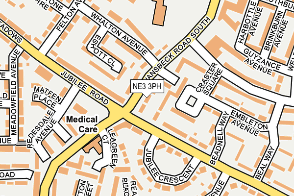 NE3 3PH map - OS OpenMap – Local (Ordnance Survey)