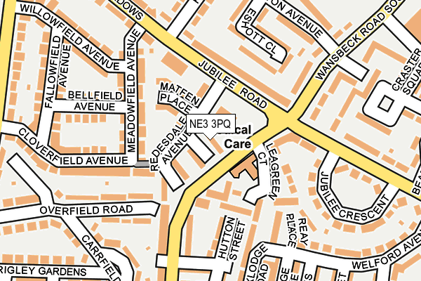 NE3 3PQ map - OS OpenMap – Local (Ordnance Survey)
