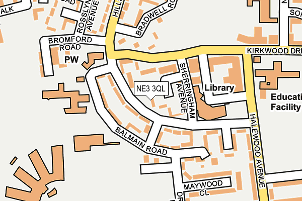 NE3 3QL map - OS OpenMap – Local (Ordnance Survey)