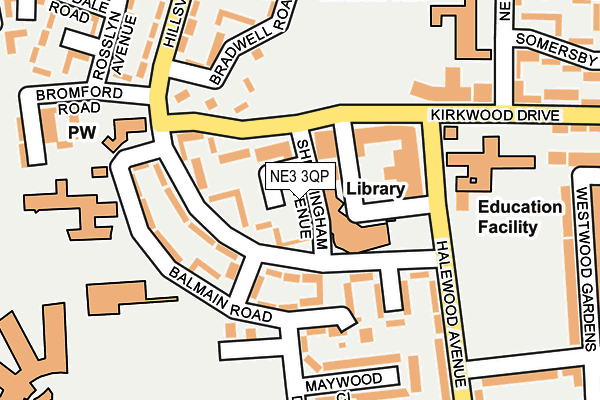 NE3 3QP map - OS OpenMap – Local (Ordnance Survey)